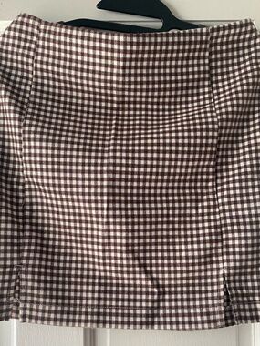 Mini Skirt in Brown Gingham